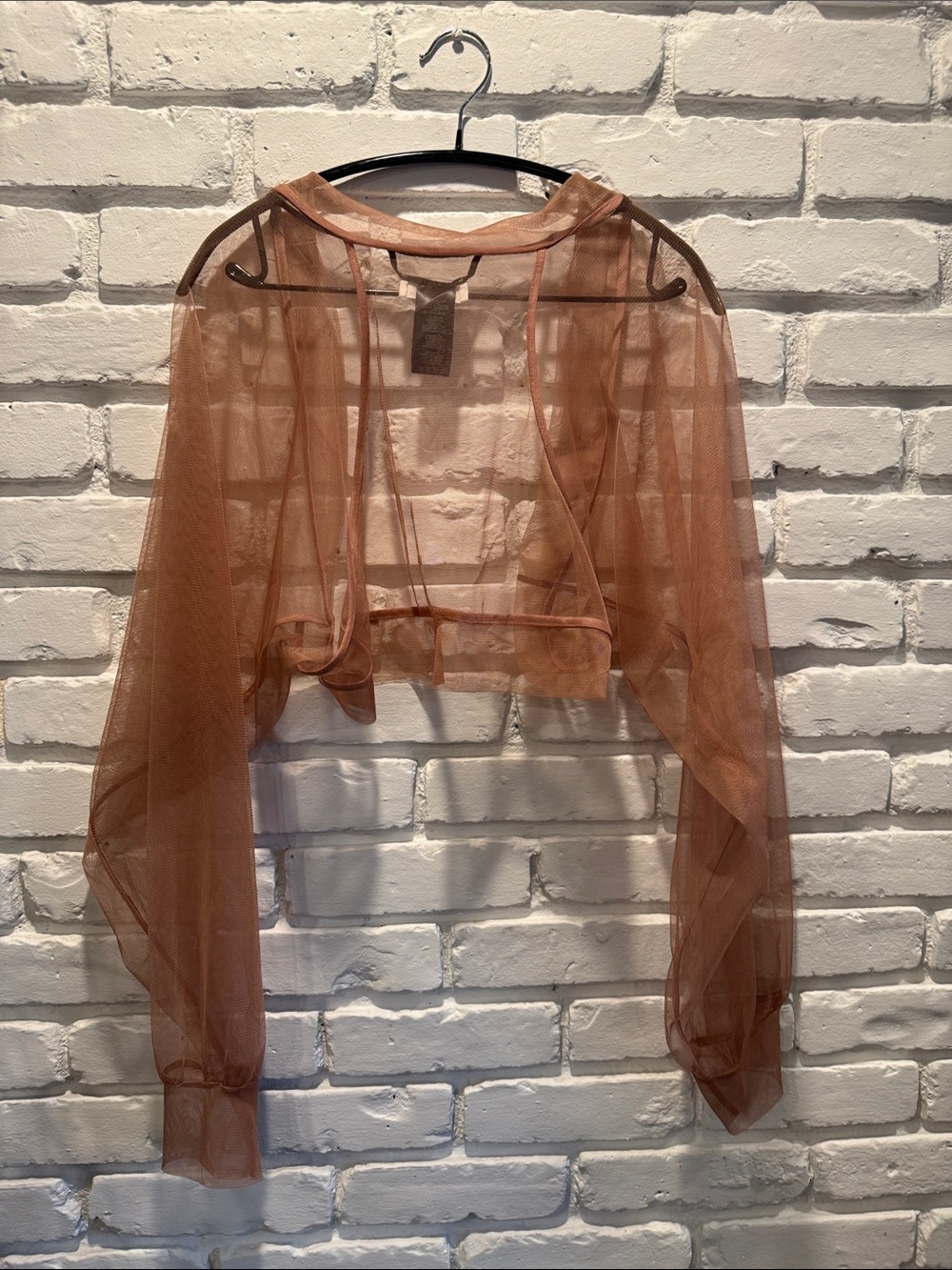 MARCELLA NYC NWOT Olympia Sheer Mesh Bolero in Dusty Pink - Picture 5 of 6